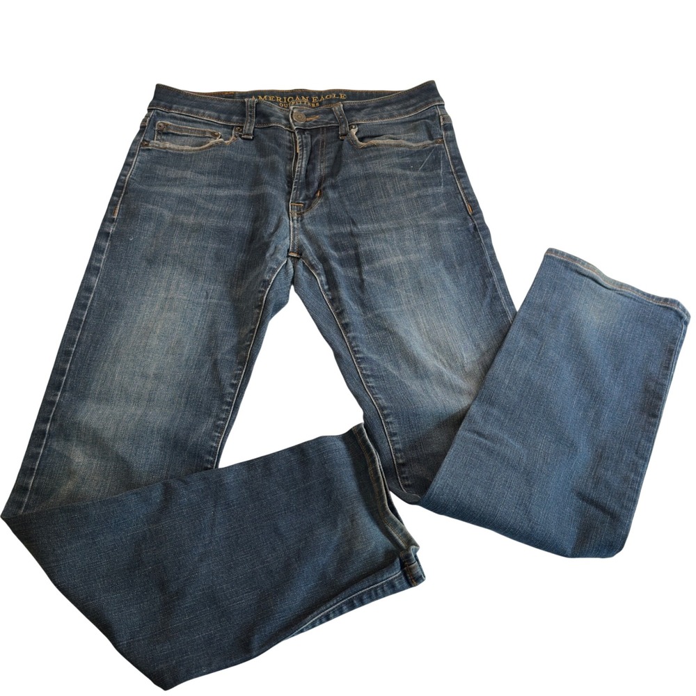 American Eagle Extreme Flex Straight Jeans Mens 30x32 Blue Stretch Denim AEO 4